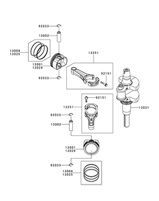 Kawasaki Fr651v-As05 Piston And Crankshaft Diagram and Parts List for Z-FORCES48LP 17AP5BHB-17AP5BHB710 Cub Cadet Lawn Tractor